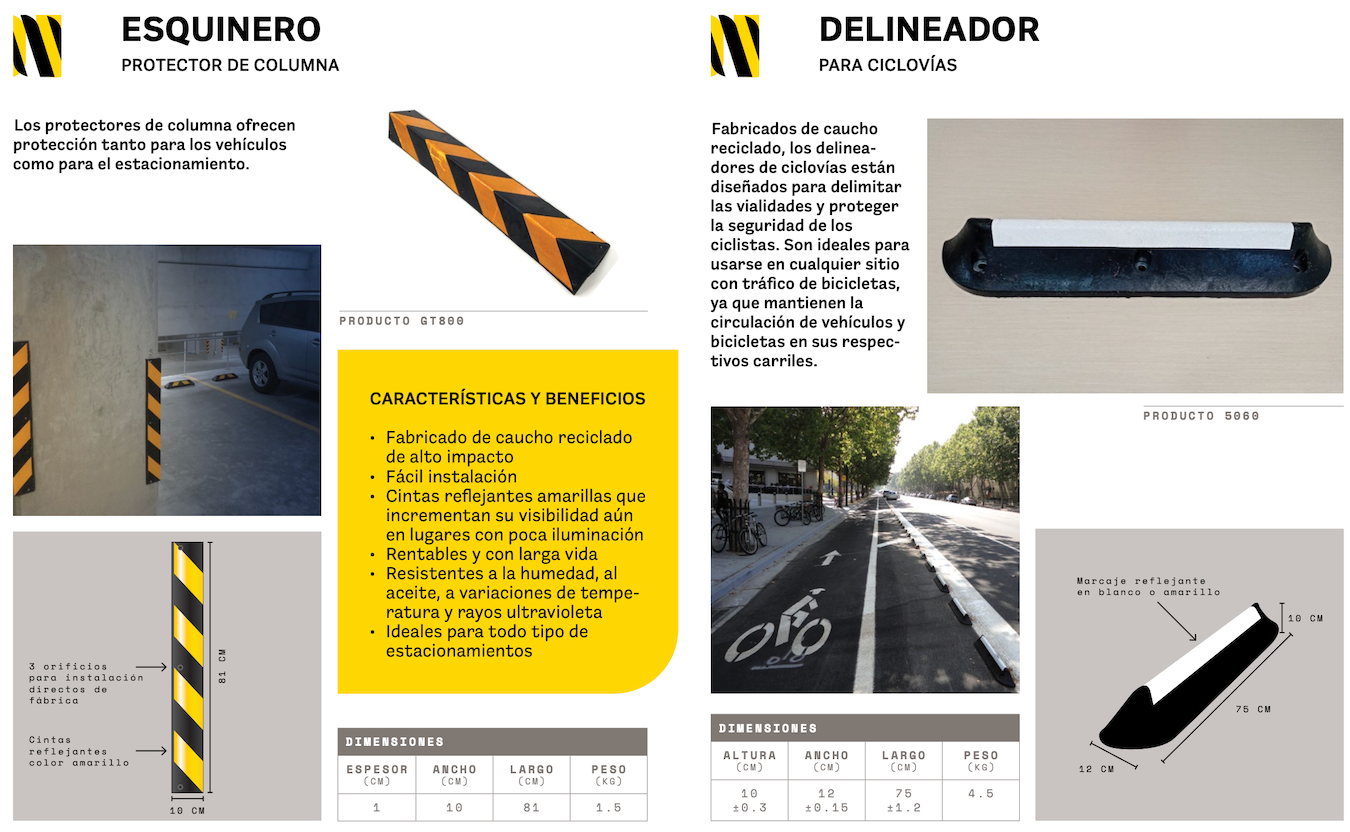 ESQUINERO - PROTECTOR DE COLUMNA - DELINEADOR - PARA CICLOVÍAS